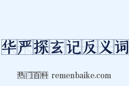 华严探玄记反义词是什么意思的图片